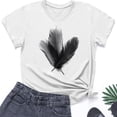 thumbnail image 4 of Plebaso T-Shirt Imprimé pour Femmes Manches Courtes Décontracté Col Rond Été T-Shirts Amples 2025, 4 of 4