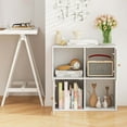 thumbnail image 2 of Costway 4-Cube Bookcase with Dual Anti-Tipping Kits & 2 Cabinets Storage Organizer White, 2 of 10