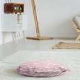 thumbnail image 3 of Succulent Round Floor Cushion with Handle, Flowering Cactus Plants Exotic Desert Foliage Interior Maison Illustration, Pillow for Living Room & Dorms, 18" Round, Pink and White, by Ambesonne, 3 of 4
