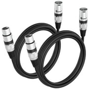Gearit XLR to XLR Microphone Cable (10 Feet, 2-Pack) XLR Male to Female Mic Cable 3-Pin Balanced Shielded XLR Cable for Mic Mixer, Recording Studio, Podcast - Black, 6ft, 10 Pack