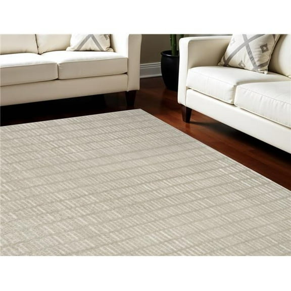 HomeRoots 552723 8 x 10 ft. Geometric Rectangle Area Rug, Ivory & Gray