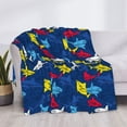 thumbnail image 3 of Naloa Cartoon Shark Flannel Blankets - Thick and Warm Blanket for Winter, Soft Fuzzy Plush King Blanket for All Seasons60"x50", 3 of 6