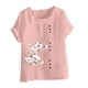 thumbnail image 4 of Fiudx Camisas de Mujer Camisa Holgada Informal de Verano con Cuello Redondo y Manga Corta con Estampado de Flores para Mujer, 4 of 5