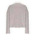 thumbnail image 6 of YueHuiYing Women's 2 Piece Sets Striped Long Sleeve Collared Tops Shirt Wide Leg Pants Matching Set, 6 of 9