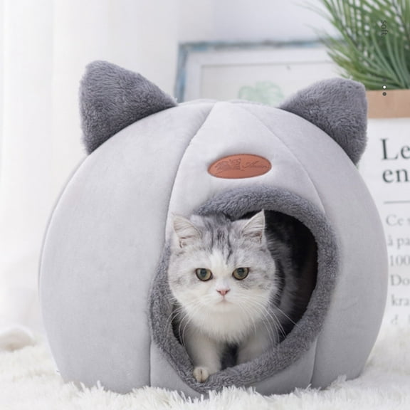 DcGZvy Warm Pet Cave Indoor Cat House Soft Cat Tent Bed Cute Cat Cubby Cozy Dog House Bed Pet Supplies Black of Friday