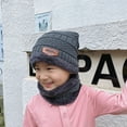 thumbnail image 2 of Gorro de punto de terciopelo para niños, bufanda cálida de una pieza, gorro de lana gruesa, protección para los oídos, gorro a prueba de frío, 2 of 6