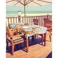 thumbnail image 2 of Outdoor Tablecloth with Umbrella Hole & Zipper, Thanksgiving Fall Rectangle Tablecloth 60x84 Inch, Orange White Pumpkin Sunflowers Wooden Patio Table Cover Waterproof Table Cloth for Picnic, 2 of 6