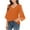 Orange, variant on Women Tops, Womens Ruffle 3/4 Sleeve V Neck Double Layers Chiffon Blouses Dressy Tops
