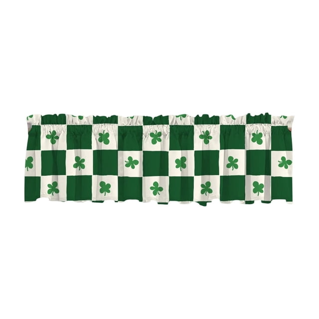 D St Patricks Day Short Curtain 54X17.7 Inches Colorful Printed Blackout Kitchen Bedroom Window Decor Polyester Color D