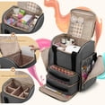 thumbnail image 2 of Mochila organizadora de esmaltes de uñas LUXJA con capacidad para 70 botellas, color gris, 2 of 8