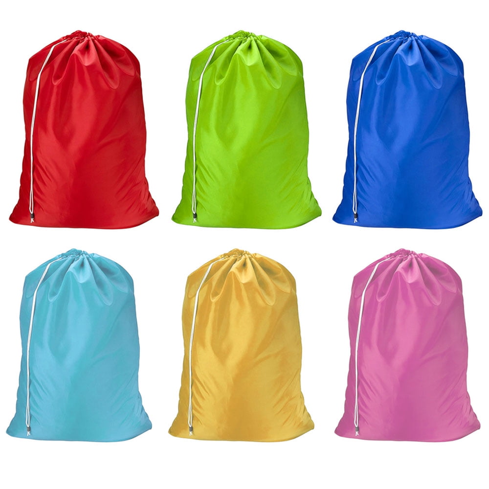 6 Heavy Duty Laundry Nylon Duffle Durable Wash Dirty Clothe Hamper Reusable Tote