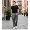 thumbnail image 2 of HBDesign Mens Vertical Stripe Quick Dry Pants Soft Lightweight Breathable Summer Trousers, 2 of 7
