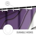 thumbnail image 3 of Purple Shower Curtain, Lavender Purple Grey Ombre Aqua Beach Waves Abstract Ocean Modern Bathroom Curtain Home Decor Waterproof Fabric Machine Washable with 12 PCS Hooks,72" Wx72 L, 3 of 6