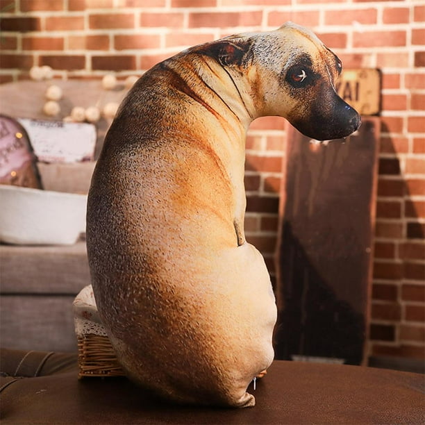Almohada con estampado de perro en 3D, muñeco de juguete de peluche, regalos de cumpleaños, almohada para abrazar, almohada de peluche, juguetes para Perro 20cm Hugo Arrojar la almohada