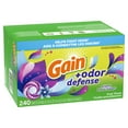 Gain + Odor Defense Dryer Sheets, Super Fresh Blast Scent Fabric