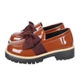 thumbnail image 1 of Loafer for Women, Bowknot Comfortable Height-Increasing Patent Leather -On Shoes, 1 of 9