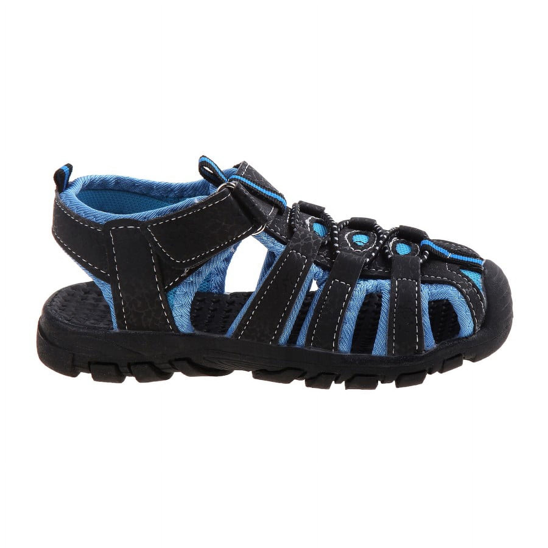 Rugged Bear Boy Closed Toe Kids Sport Sandals, Black Blue, 1