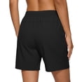 thumbnail image 3 of Women's 7''/ 9'' Hiking Shorts with 3 Zipper Pockets Lightweight Quick Dry Long Athletic Golf Shorts for Women Casual, 3 of 3