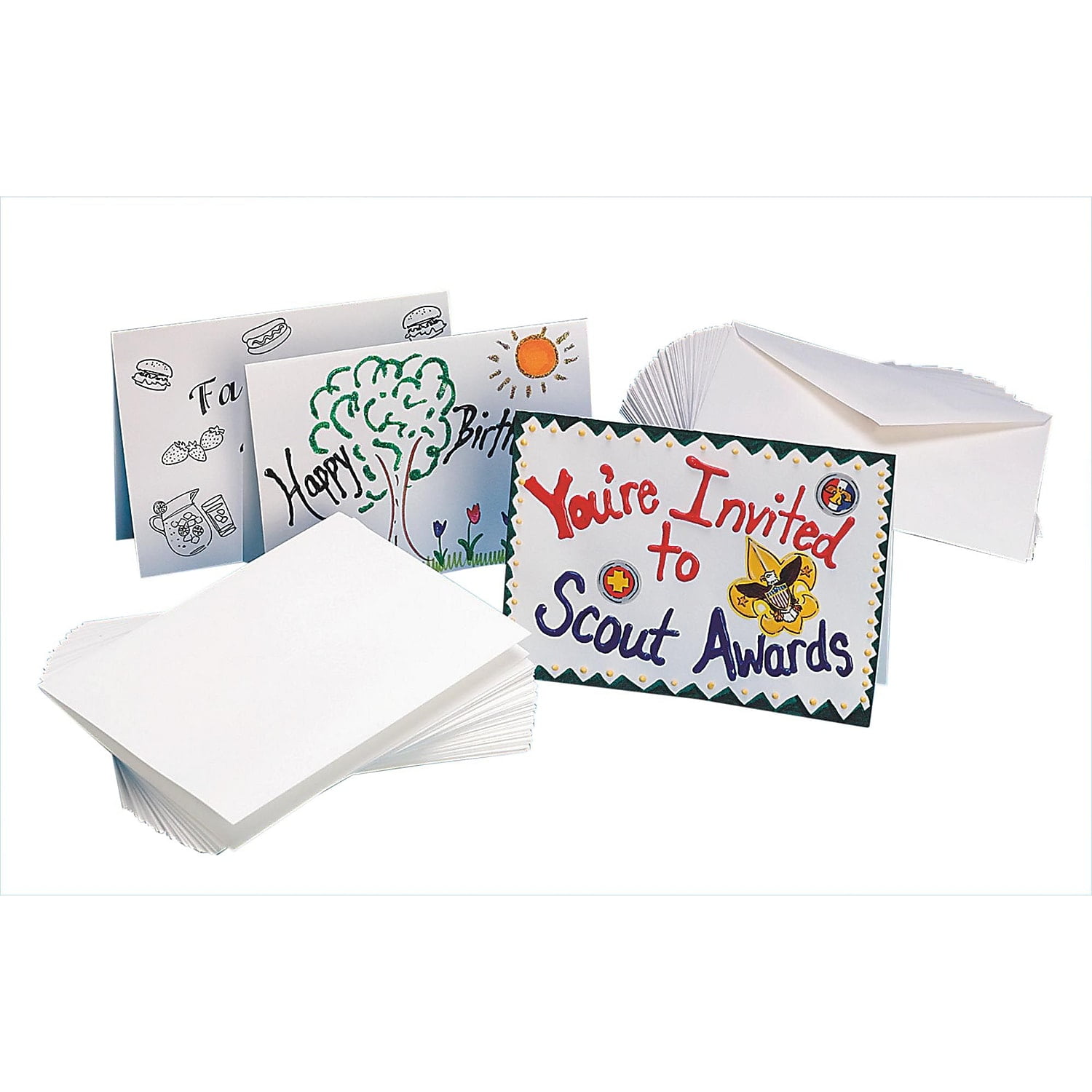S&S 5"" x 7"" Blank Cards and Envelopes 100/Pack PE1724 - Walmart.com