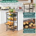 thumbnail image 5 of 5-Tier Pull-Out Basket Kitchen Cart on Wheels – Rolling Pantry Organizer with Wood Top for Vegetables, Snacks & More, 5 of 9