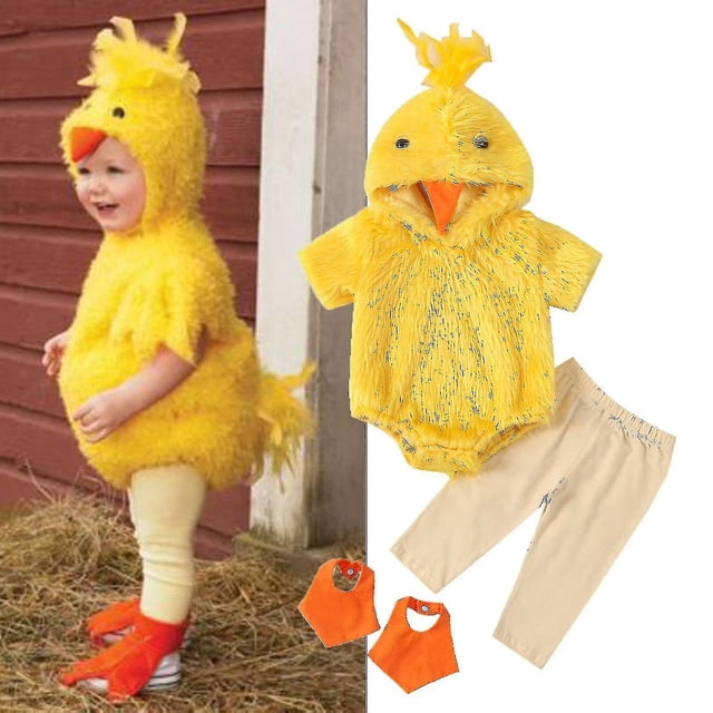 Disfraz de pollo para bebé, disfraz de pollito para bebés y niños pequeños, J, 100 cm
