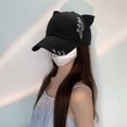 thumbnail image 6 of Ysmooiuy Women Modern Kitten Ears Baseball Hat with Metal Charm for Girls Women Versatile Kitten Ears Adjustable Hat Cats Ear, 6 of 9