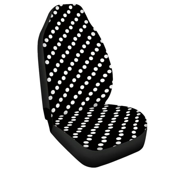 Jeiento Black Polka Dots Car Seat Cover for Front Seats Car Seat Protector Elastic Front Bucket Seat Covers Car Accessories Universal Fit Most Cars Sedan SUVs Van Truck