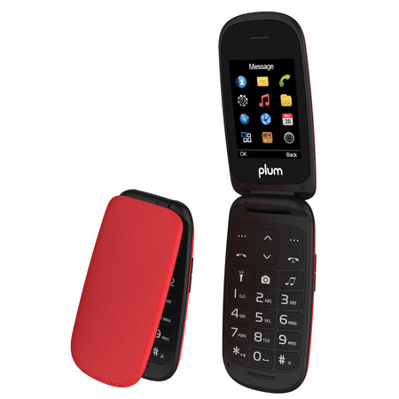 Plum Flipper - GSM Unlocked Phone Big Keypad Big Screen Tmobile MetroPCS Lyca Simple Mobile - (Best Big Button Mobile Phone)
