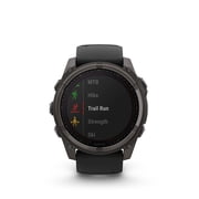 Garmin fenix® 8 47 mm, Solar Sapphire, Carbon Gray DLC Titanium with Black/Pebble Gray