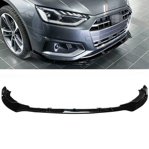 NINTE Front Bumper Lip for 2020-2022 Audi A4 S4 ABS Gloss Black Splitter 3 PCS