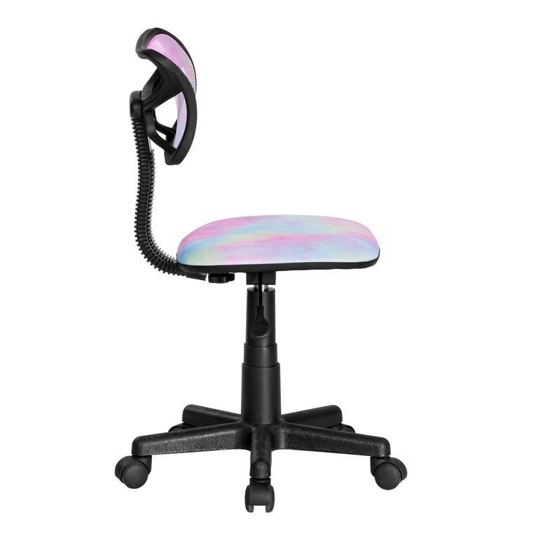 Urban Shop Swivel Mesh Rolling Office Chair, Pink/Blue/Yellow