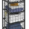 thumbnail image 3 of Benzara BM144182 Wire Grid Metal Drawer Unit with Wooden Top, Brown & Black - 33 x 14 x 13.25 in., 3 of 5