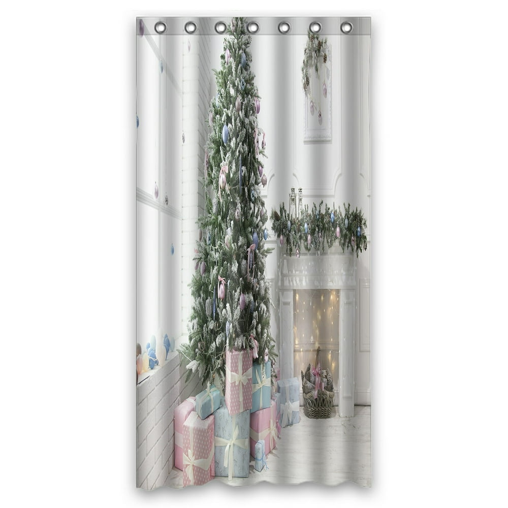 ECZJNT Christmas tree surrounded with gifts Shower Curtain And Hooks