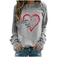 thumbnail image 1 of Chandails à Capuchon Graphiques pour Femmes Col Rond Manches Longues Imprimé Décontracté Ample Chandail Molletonné T-Shirt Blouse Hauts d'Automne, 1 of 2