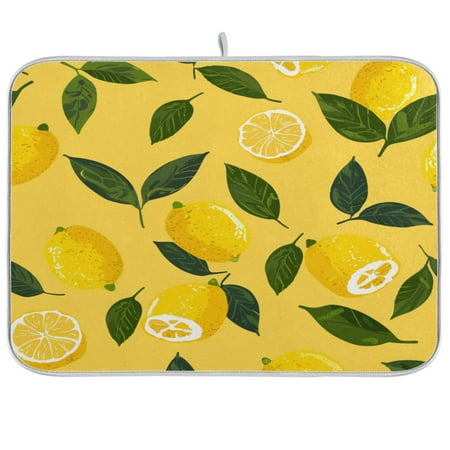 

Dish Drying Mat Multi-functional Absorbent Kitchen Drying Mat Foldable Drying Mat for Kitchen Drainer Rack 18 x24 Yellow Lemons Pattern