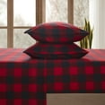 thumbnail image 3 of Printed Flannel Microfiber Sheets Warm and Cozy Extra Deep Pockets, Full - Buffalo Check, 3 of 6