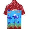 thumbnail image 5 of HAPPY BAY Men's Hawaiian Shirts Short Sleeve Button Down Shirt Mens Tropical Shirts Casual Vacation Summer Party Caribbean Shirts for Men Funny XS Blue Flamingo, Turquoise For Dad, 5 of 6