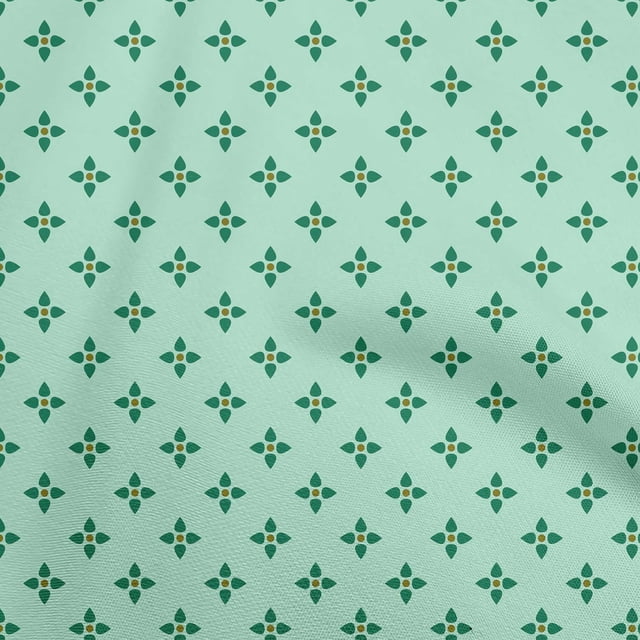 oneOone Cotton Silk Mint Green Fabric Florals Craft Projects Decor Fabric Printed By The Yard 42 Inch Wide
