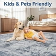 thumbnail image 4 of VUNATE 9'x12'Rugs for Living Room Washable Rugs Modern Abstract Area Rug Neutral Indoor Carpet Soft Rugs for Bedroom Office Dining Room Kitchen Laundry Room Accent Rug Modern Home Decor Blue, 4 of 6
