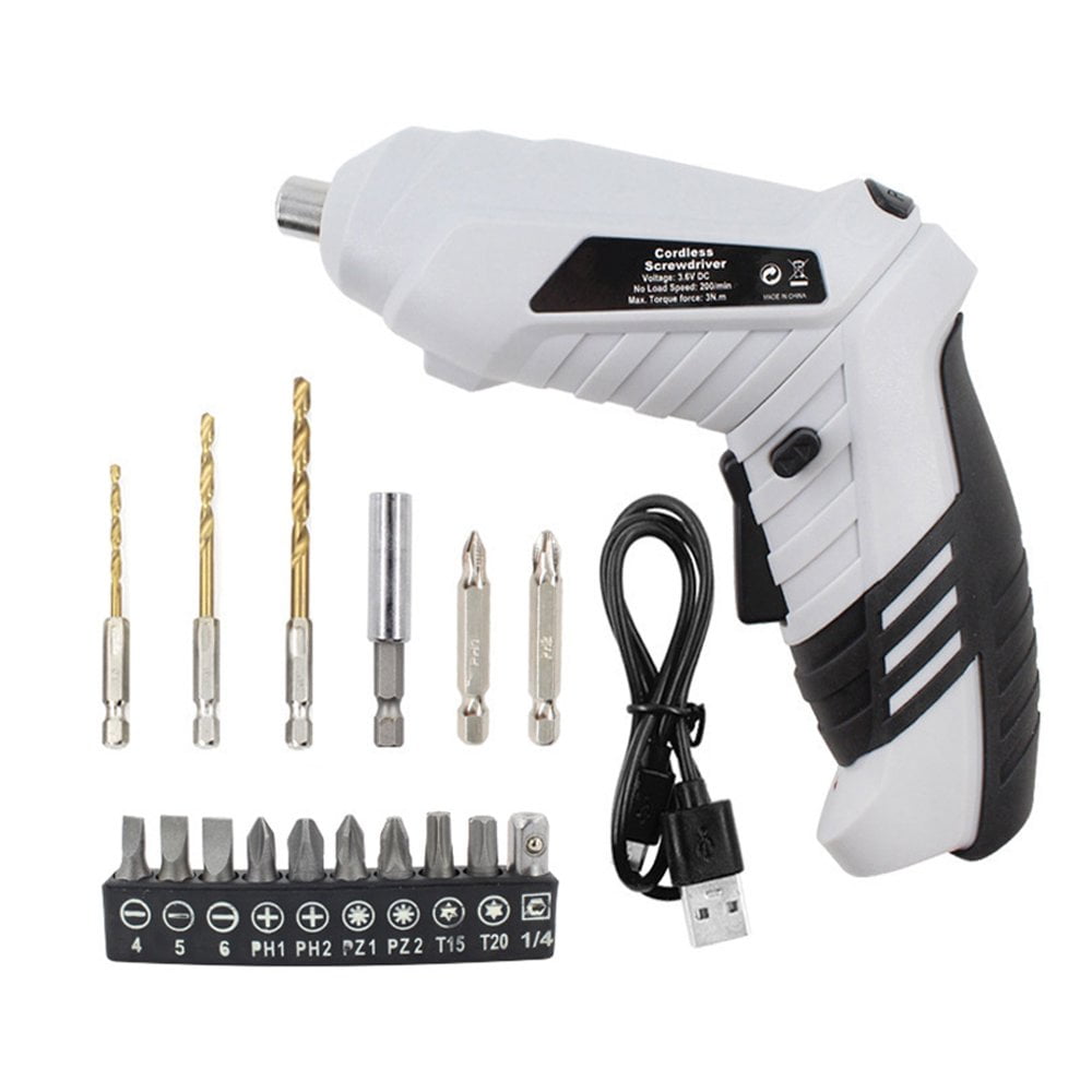 Metal Wireless Electric Screwdriver Ergonomic Rotatable Handle 1300mAh Power Display Household Screw Driver with Drill Head