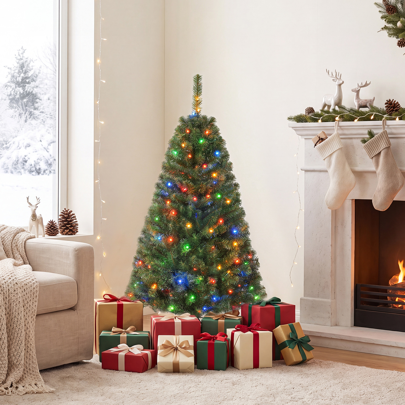 Costway 4' Pre-Lit Artificial Christmas Tree 100 LED photo 4