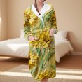 thumbnail image 2 of MEICHEN Plush Fleece Robe for Women Long Floral Print Flannel Hooded Bathrobe Plus Size Women's Loungewear, 2 of 5