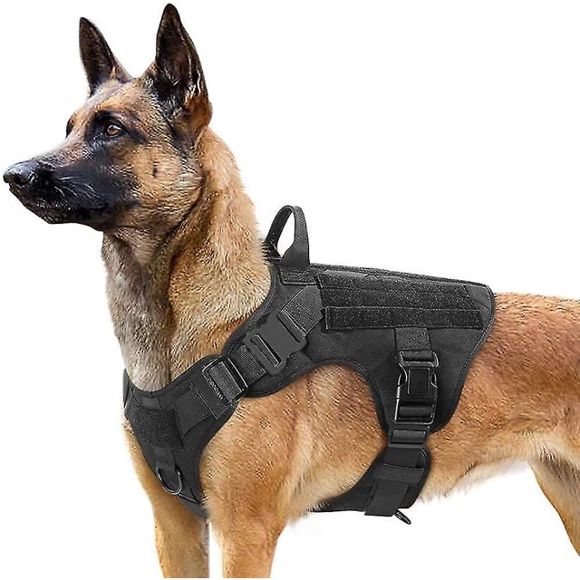 Arnés táctico para perros L negro, chalecos de anillo para perros de trabajo militar, arneses para perros de entrenamiento militar sin tensión, con clips de correa para senderismo kaili Sencillez