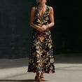 thumbnail image 6 of STETMN Boho Maxi Dress for Women Deep V Neck Tank Dress Floral Print Long A-line Vacation Dresses, 6 of 8