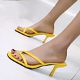 thumbnail image 2 of Vedolay High Heels For Prom Flat High Heels for Women Casual Open Toe Summer High Shoes,Yellow 8, 2 of 5