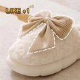 thumbnail image 4 of Women's Plush Bow Slippers - Furry Anti-Slip House Shoes for Indoor & Outdoor Comfort, 4 of 9