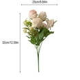 thumbnail image 3 of Ramo de rosas de seda - Flores artificiales rosas para decoración del hogar, accesorios fotográficos, centro de mesa de 12,5" estilo óleo europeo, 3 of 6