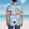 thumbnail image 4 of Fuzoiu Kawaii Sushi Print Hawaiian Shirt for Men, Summer Beach Casual Short Sleeve Button Down Shirts, Men’s Beach Summer Shirts with Pocket,, 4 of 7