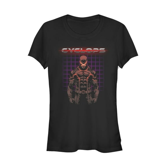 Junior's Marvel X-Men Cyclops Grid Graphic Tee Black X Large