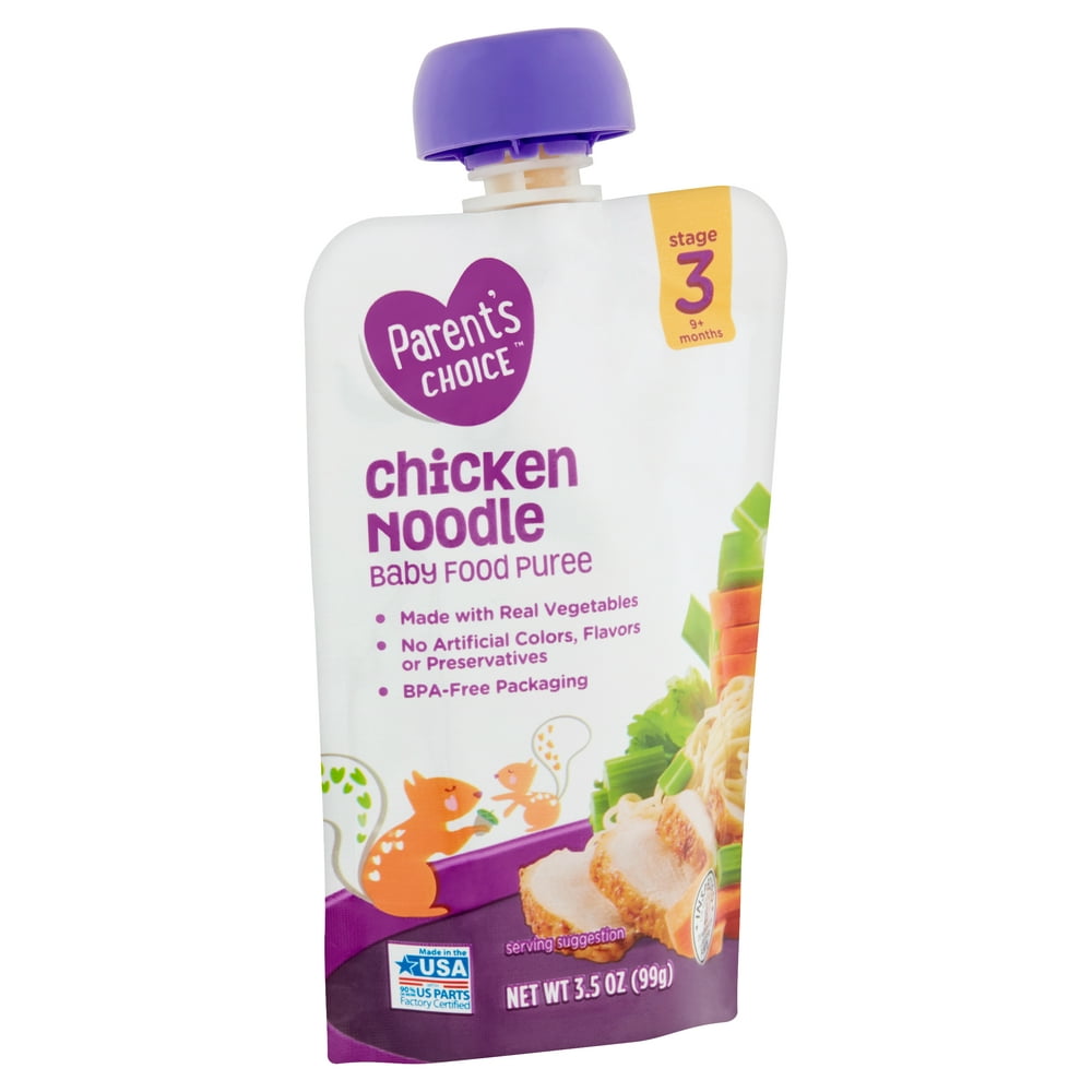 Parent's Choice Stage 3, Chicken Noodle Baby Food, 1 Pouch ...